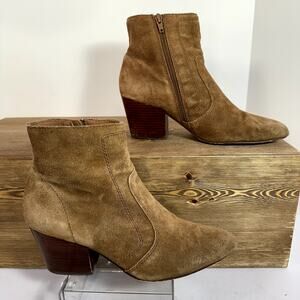Chelsea & Violet JANE Suede Ankle‎ Boots 8M Pointed Toe Booties Cowgirl Chic
